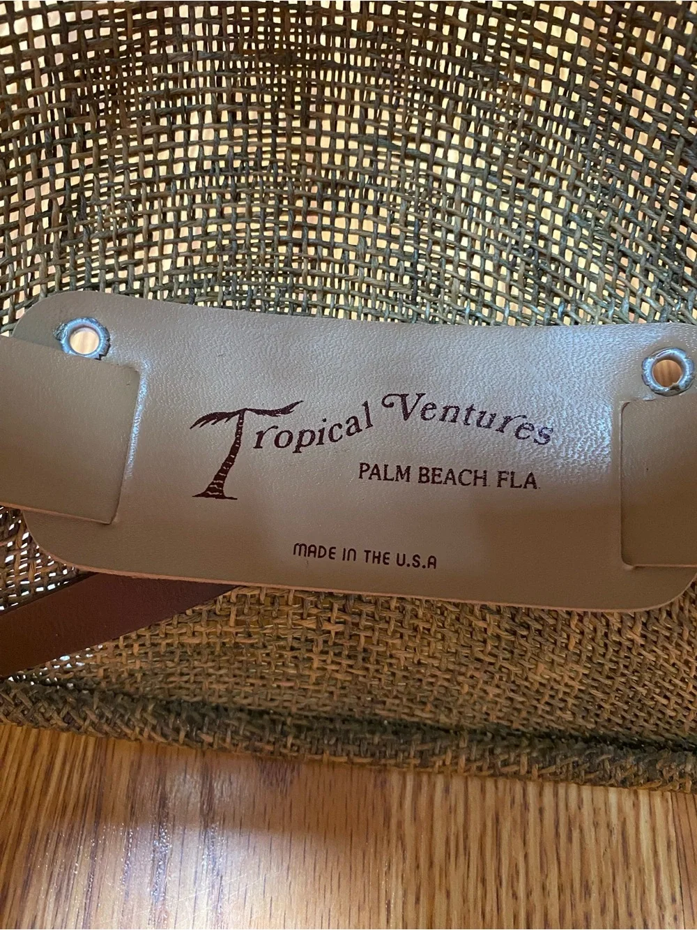 Tropical Ventures Palm Beach  Florida Woven Straw Pith Safari hat/helmet - Picture 6 of 9